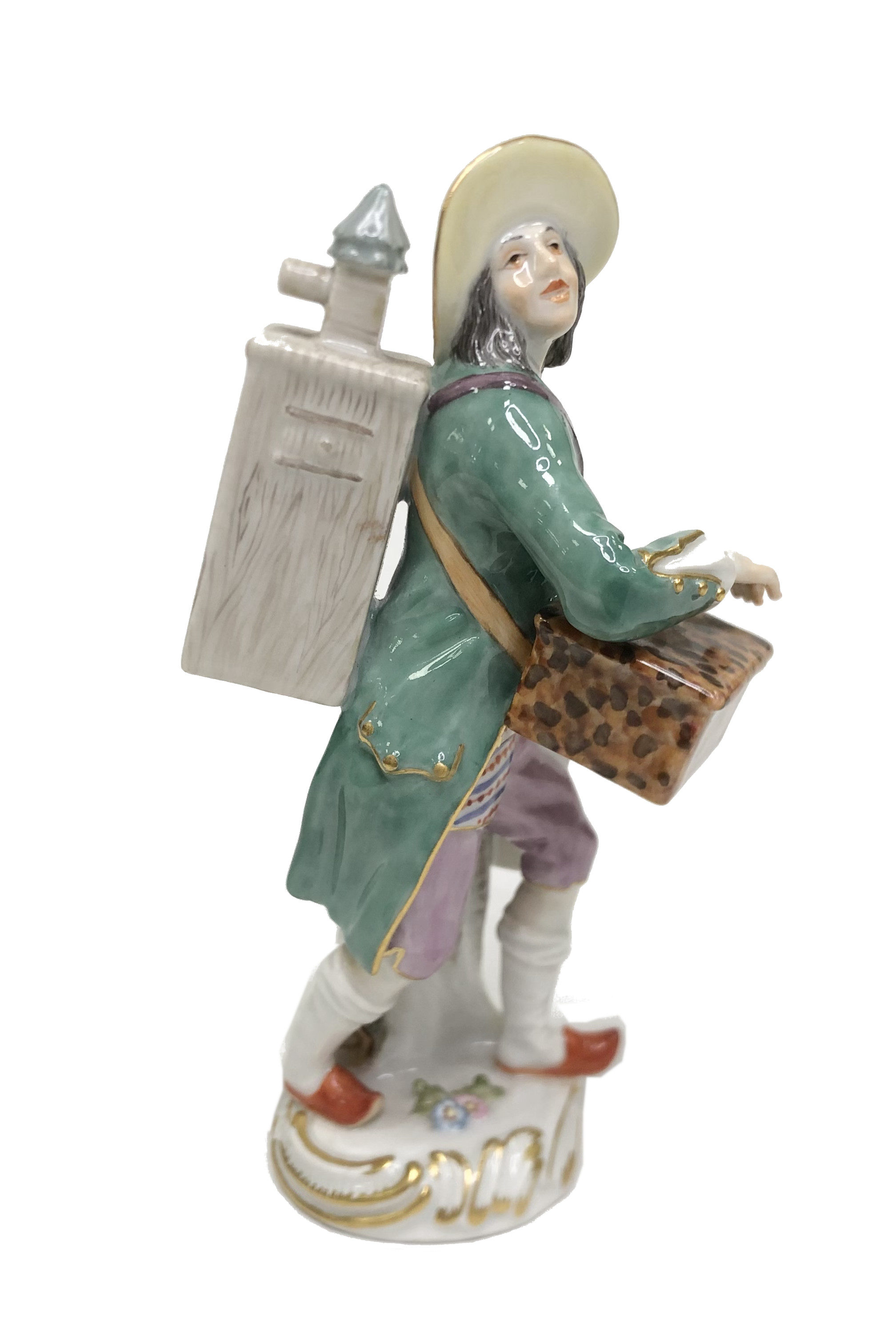 Colporteur lanterne magique porcelaine Meissen 1850