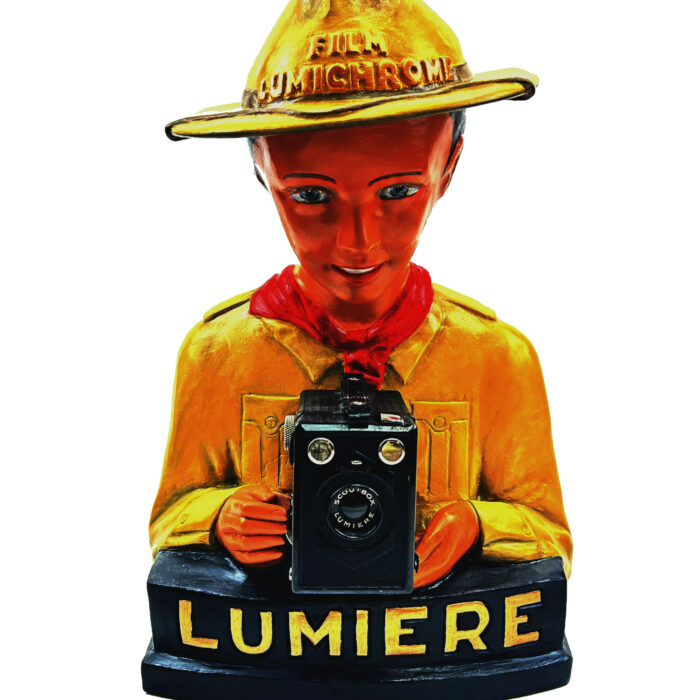 Buste Lumière Scout Box publicité en plâtre